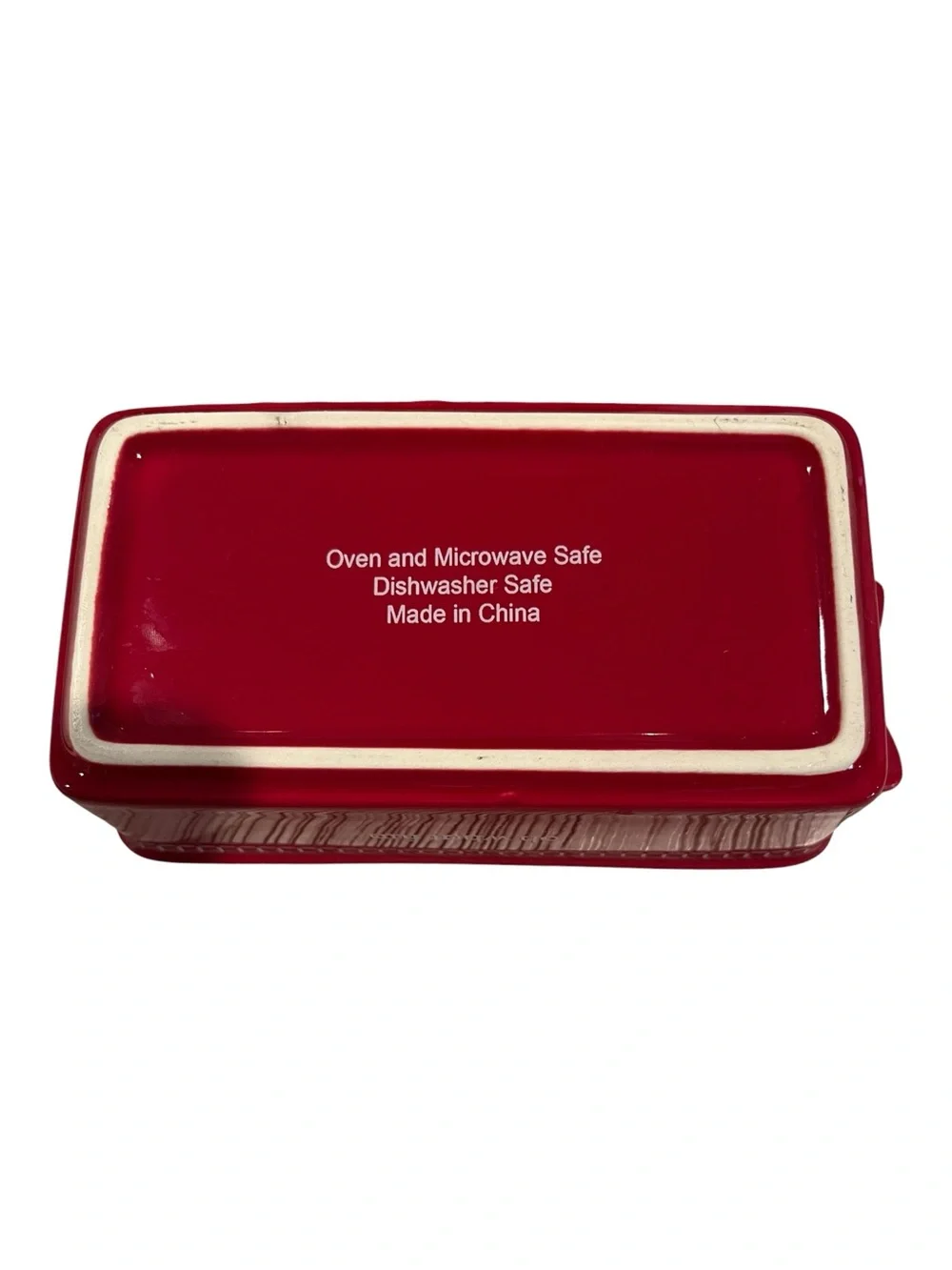 Oh What Fun Red Holiday Ceramic Baking Dish White Hallmark Plate Sugar Cookie